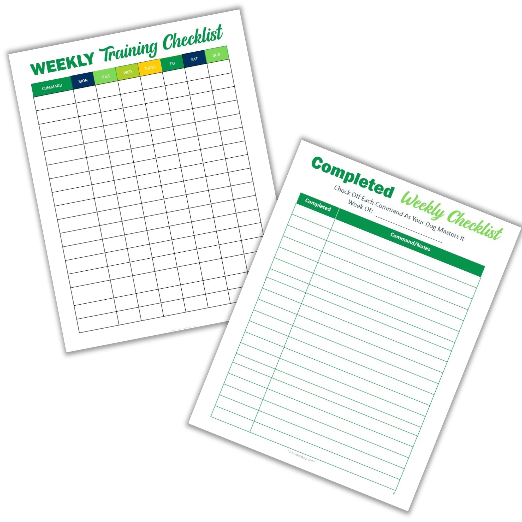 Printable dog training planner
