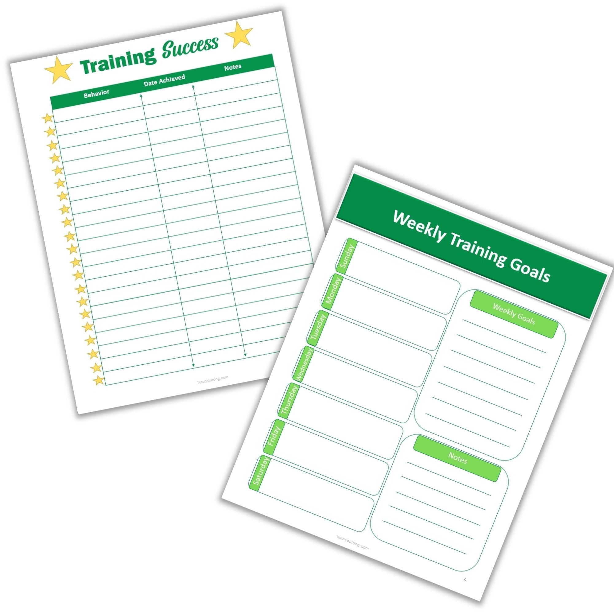 Printable dog training planner
