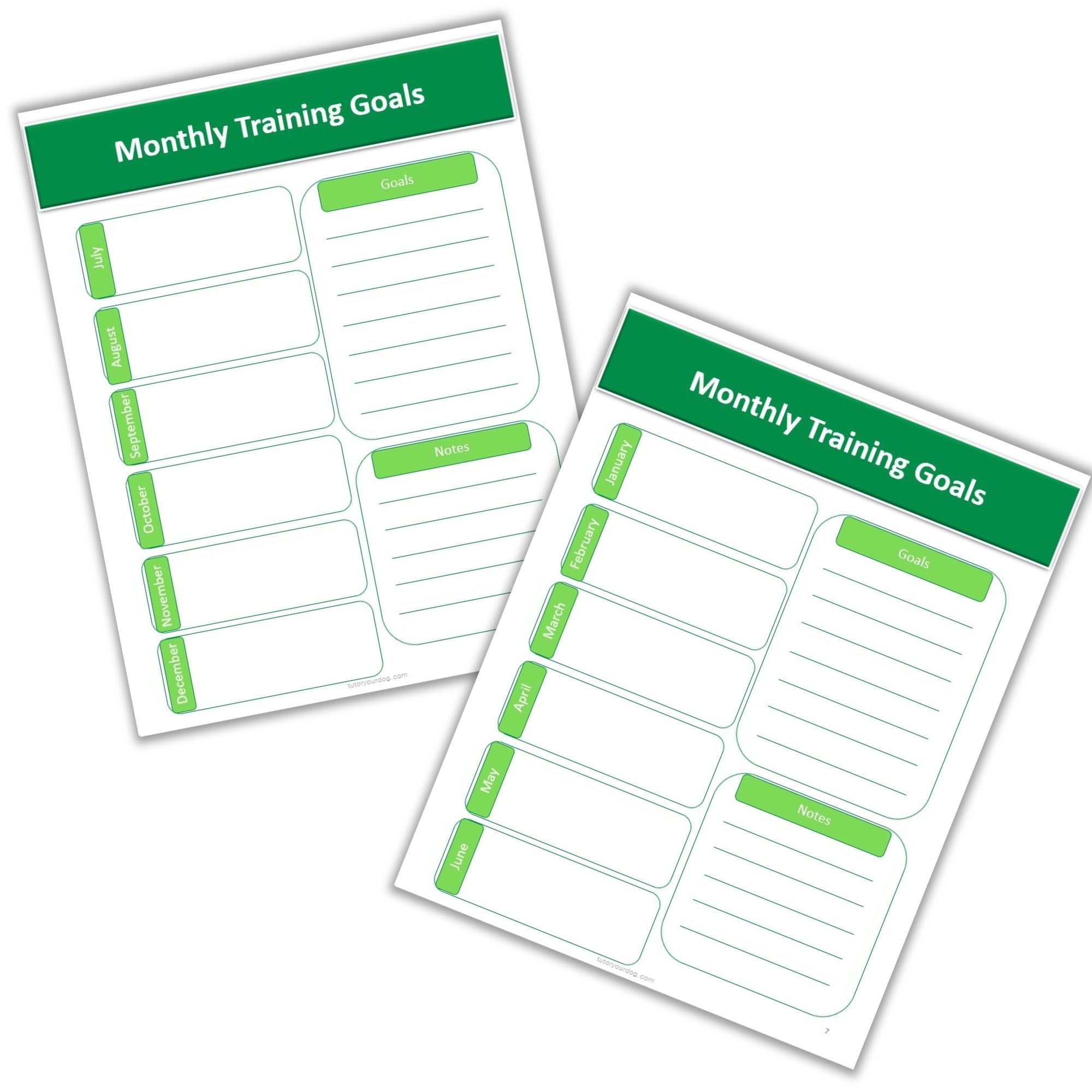 Printable dog training planner