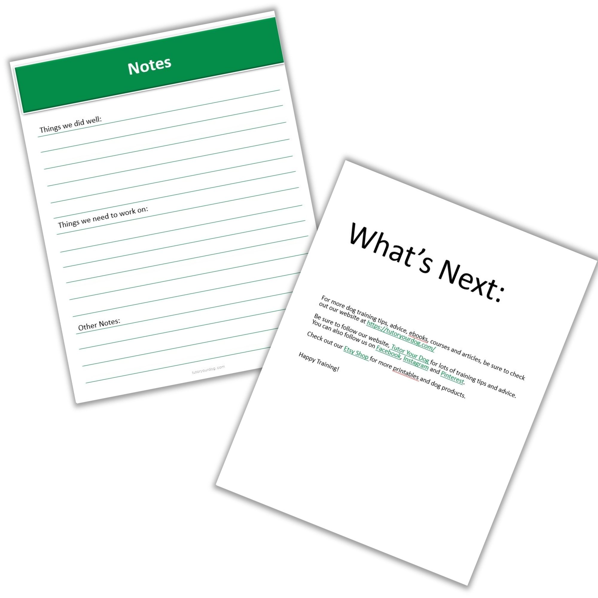 Printable dog training planner
