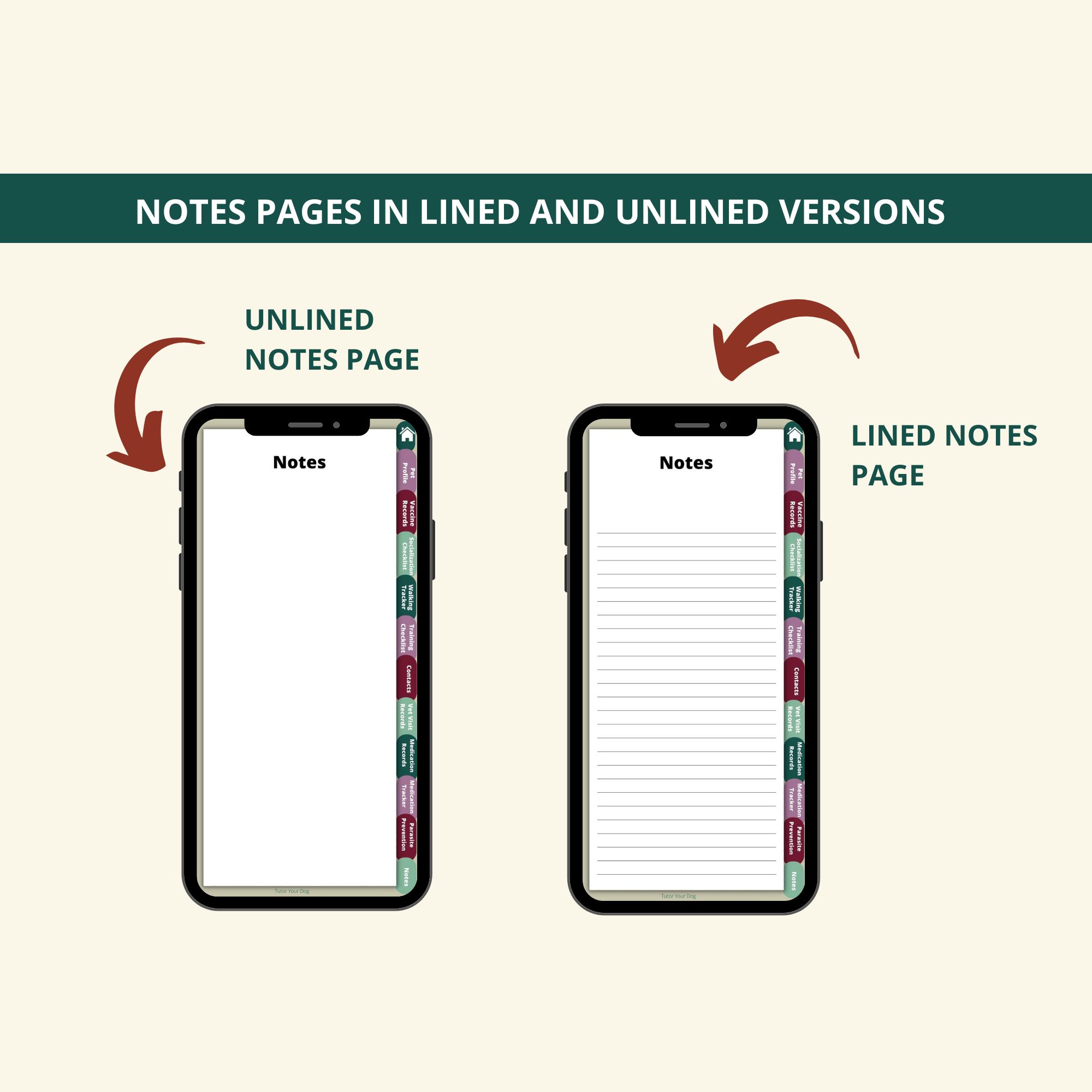 smartphone dog record booklet